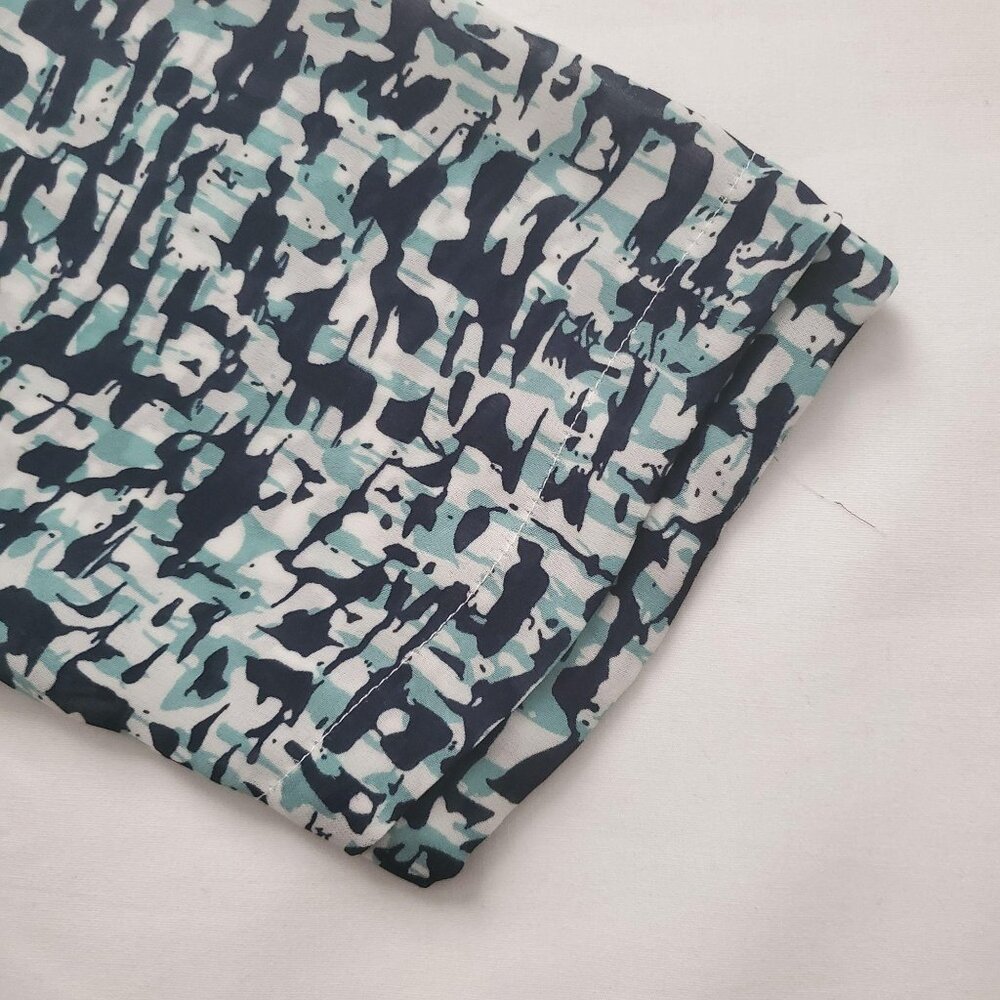 DKNY Women’s 3/4 Sleeve Printed Split-Neck Pleated Front Peasant Top Size Large - Picture 4 of 8
